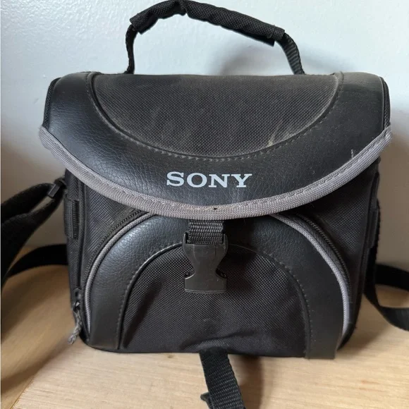 Sony Black Digital Camera with Ergonomic Grip and Hot Shoe Mount